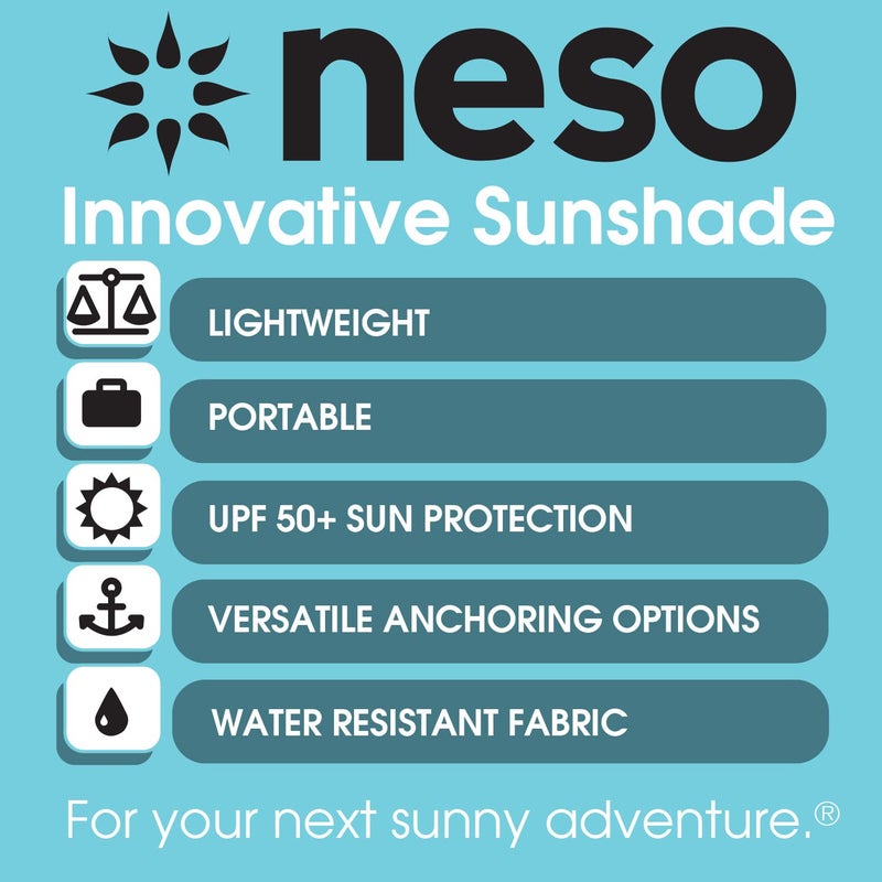 Neso Portable Beach Tent Sun Shelter with Sand Anchor - Lightweight Beach Shade Canopy - Easy Setup for Family Outings - Patented Reinforced Corners - UPF 50+ Sun Protection - 7 x 7ft - Black - Image 3